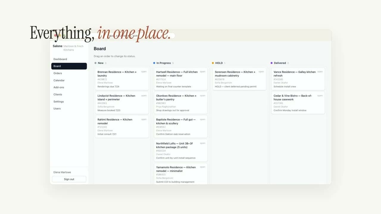 Salone product overview — click to play